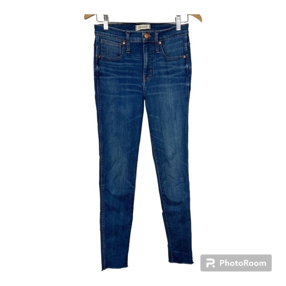 Madewell 9" High-Rise Skinny Medium Wash Raw Hem Sz 27 Tall - Picture 1 of 9